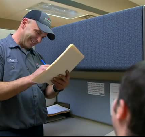 Image of a heated garage or service tech